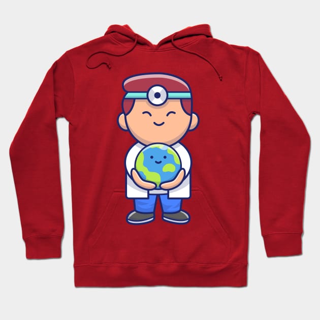 Cute Doctor Save Cute World Cartoon Hoodie by Catalyst Labs